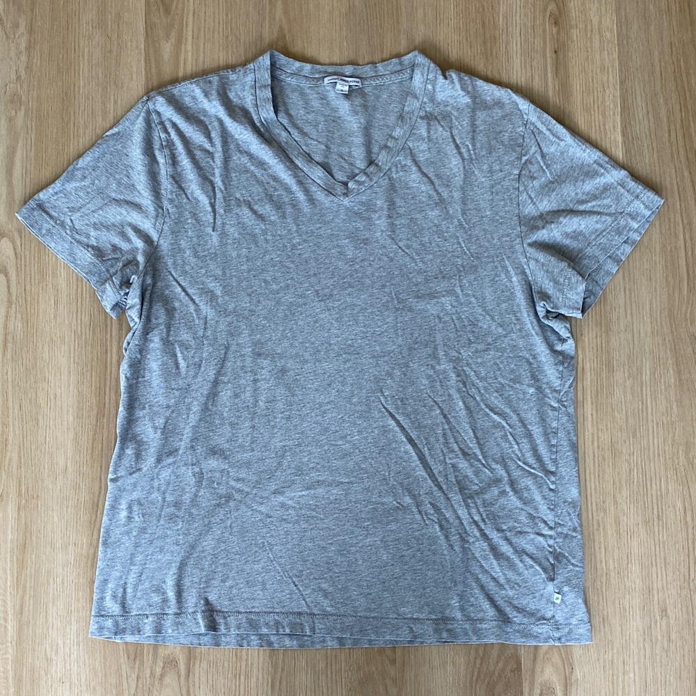 James Perse Light Gray V-Neck Tee
